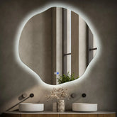 LED Spiegel Asymmetrisch Oval | Touch-Schalter | Anti-Beschlag-Funktion | Kaltweißes Licht - Reyze Seria Ambient Model 1